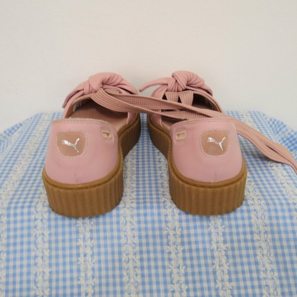 Puma Fenty Pink Bow Creepers With Laces 8 - Picture 4 of 5
